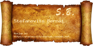 Stefanovits Bernát névjegykártya
